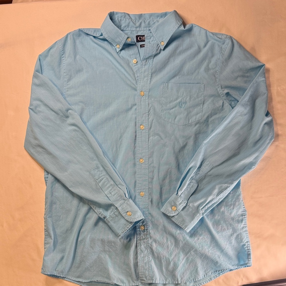 Chaps Sky Blue Casual Button Down Shirt